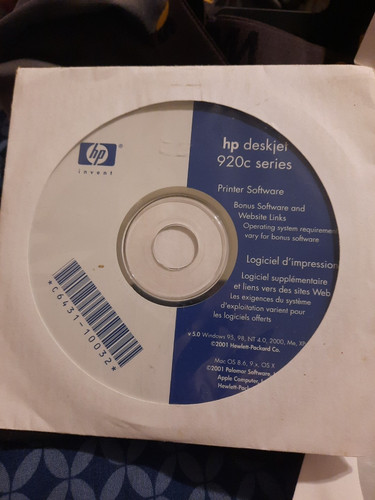 HP Deskjet 920c Series Printer Software CD 2001 Windows 95 98 NT 4.0 2000 Me - Picture 1 of 1