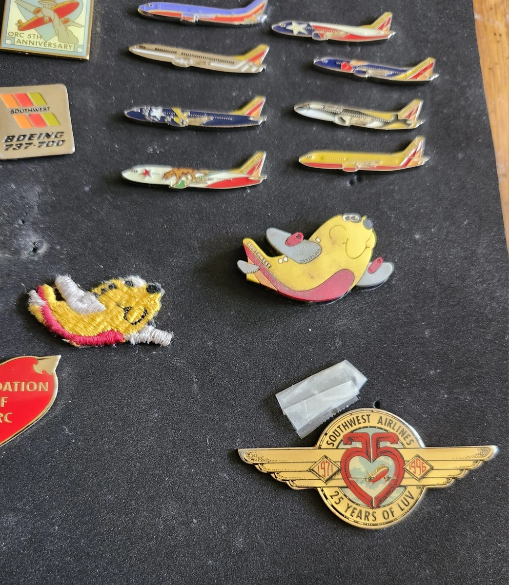 Southwest Airlines Vintage Lapel Pins Etc... 20 Plus Pieces Lot