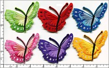 30 Pcs Embroidered Iron on patches 6 Mixed Colorful Butterfly 2.75"x2.13 AP010bA