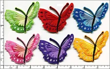 30 Pcs Embroidered Iron on patches 6 Mixed Colorful Butterfly 2.75"x2.13 AP010bA