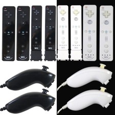 2x Original Nintendo WII Controller Remote Motion Plus Inside + 2 Nunchuk Bundle