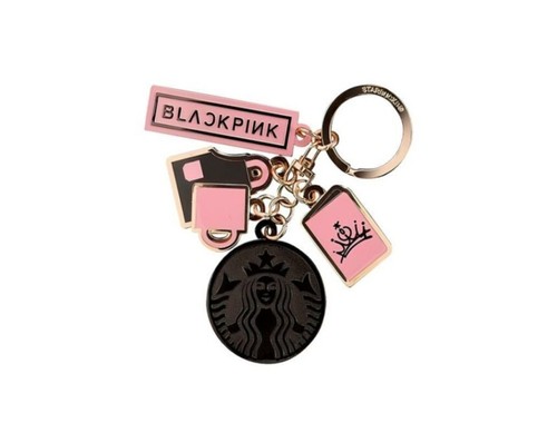 Blackpink x Starbucks Korea 2023 Limited Collection Logo Charm Keychain Keyring - Picture 4 of 7
