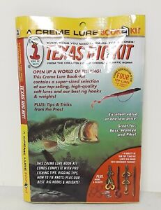 Texas Rig 18pc Book Kit - Creme Lure Fishing Tackle Bass Freshwater Fisherman