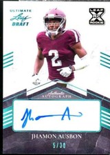 Jhamon Ausbon Rookie Card 2021 Leaf Draft Autographs Blue #BAJA1 