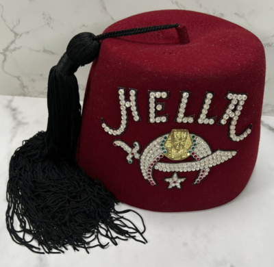 帽子 40s Fez Hat Freemason Schreiner SHRINER'S Fez Hat Cap SZ 7.5 Freemasonry Collectible Memorabilia