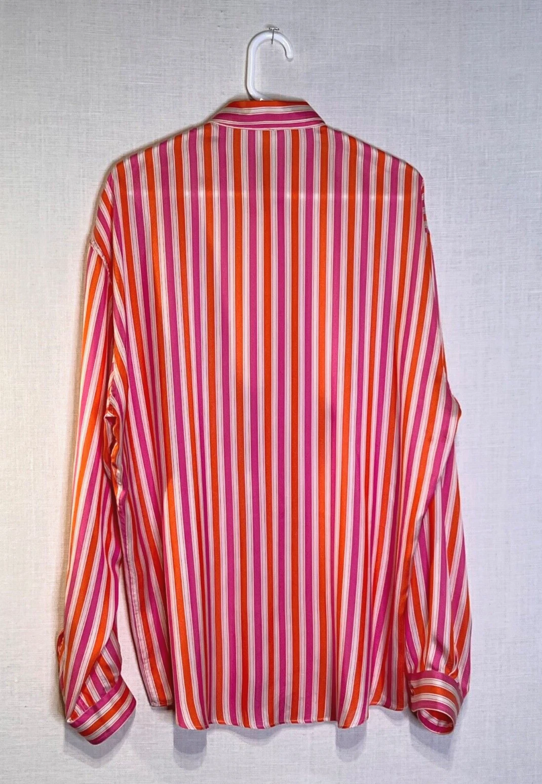 Camicia di seta a righe primi anni 90 GIANNI VERSACE Bayadere taglia 52 ITALIA US XL