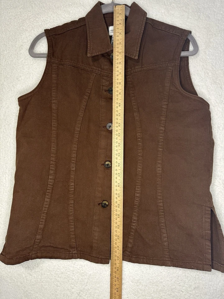 De Colección FDJ Vestido Francés Jeans Usar París Denim Chaqueta Chaleco Mujeres Marrón Talla 10 Foto 3 de 4