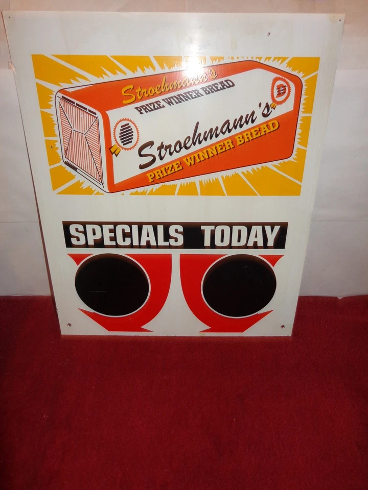16 x 19 in STROEHMANN`S PRIZE WINNER BREAD ADVERTISING SIGN THIN METAL  - C 61 - Image 4 of 4