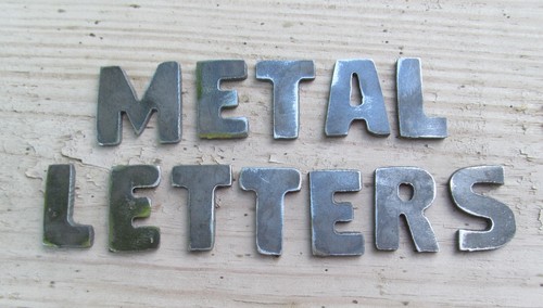 1.25" Tall Rustic Metal Letters A-Z and Numbers 0-9, (sold  per letter) 11 gauge - Picture 2 of 13