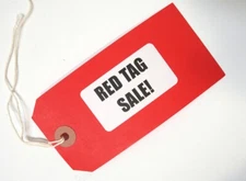 25 Tags Red Inventory Shipping Hang Tag Pre-Strung Blank 4 3/4" x 2 3/8" Size 5