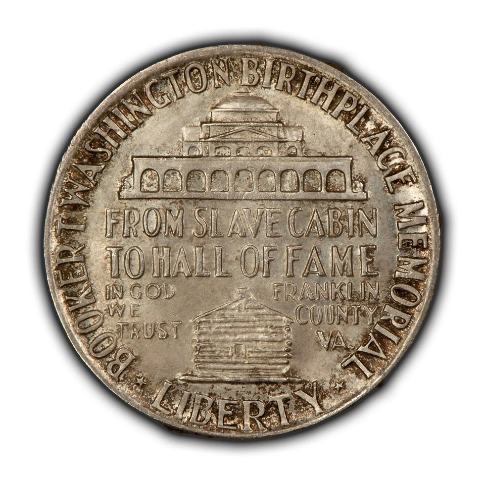 1951 50c BTW Booker T Washington Commemorative Silver Half Dollar - SKU-C1206 - Image 2 of 4