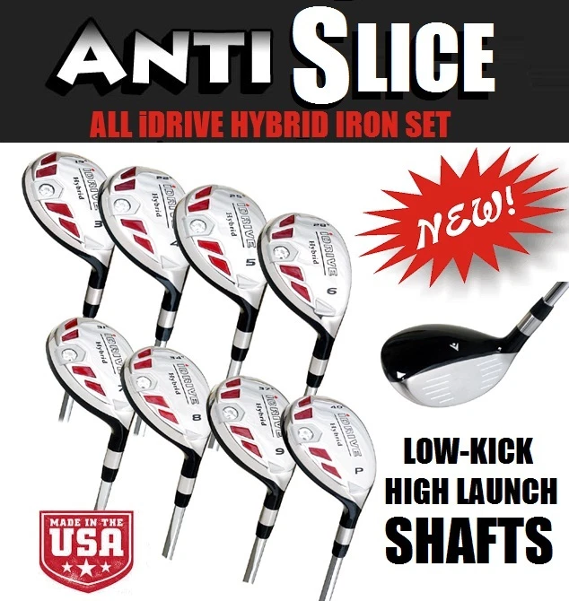 IDRIVE HYBRIDS iDRIVE ALL HYBRIDS FULL SET 3-9 + FREE PW - OVERSIZE GRIPS SENIOR FLEX GRAPHITE
