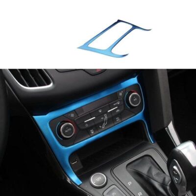1PCS Console AC Button Control Frame Trim Blue Titanium For Ford Focus 2015-2018