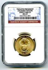 2009 P ZACHARY TAYLOR PRESIDENTIAL SATIN DOLLAR NGC SMS MS69 US MINT - TOP POP