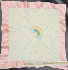 Matilda Jane Dream Chasers Dreaming of Rainbows Lovey Blanket Plush Satin Dots