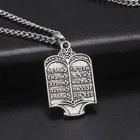 Jewish Torah Scroll Ten Commandments Hebrew Pendant Necklace Bible Witchy Charms