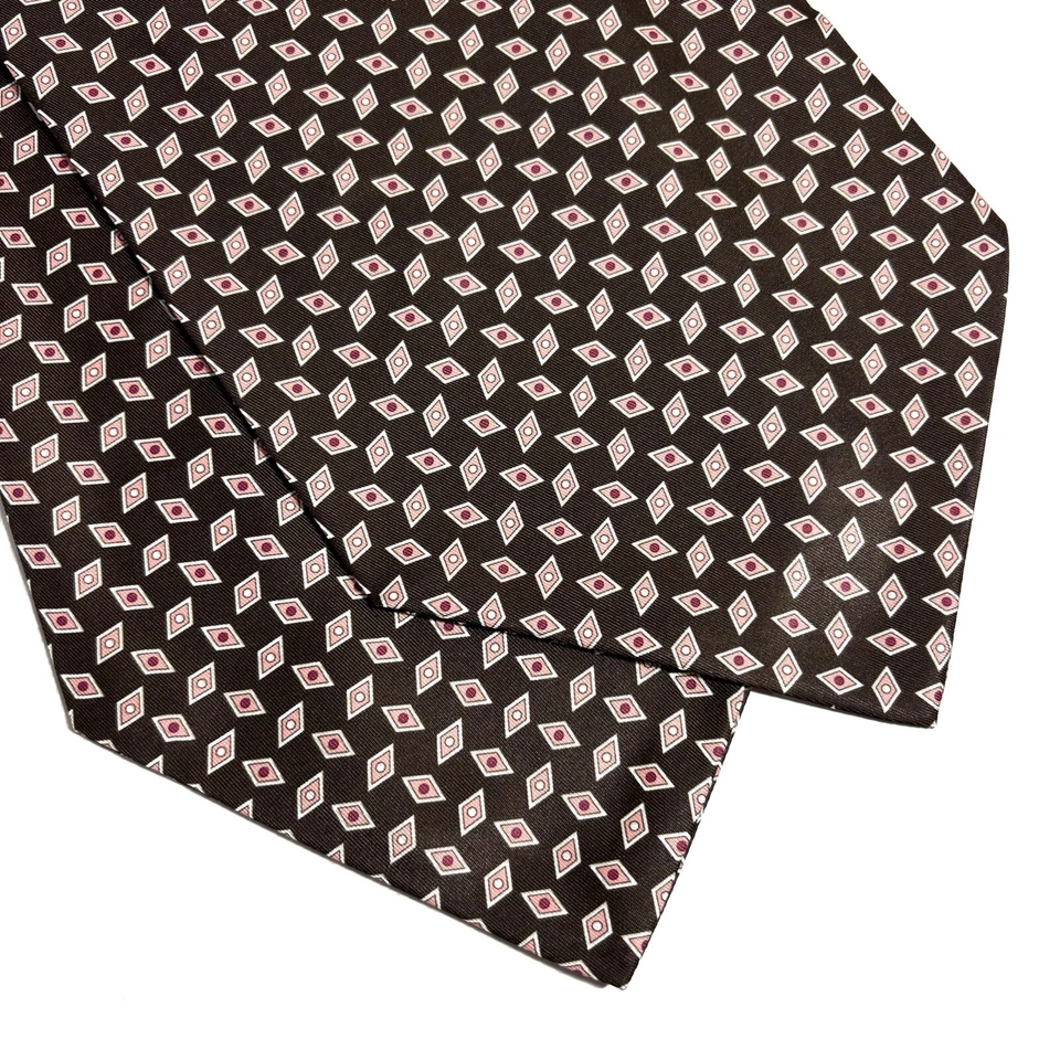 棕色几何图案领带/阿斯科特(手工制作) — 第 2/3 张图片