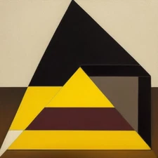 Medium Abstract Painting 2x2 ft. Post-Modernism Geometric Demrin OOAK NEW