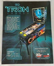 Tron Flyer New NOS PROMO Stern Pinball Machine Art Artwork Retro Disney