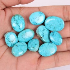 Natural Blue Turquoise Lot 120 Ct. 7 Pieces Cabochon Oval Arizona Loose Stone