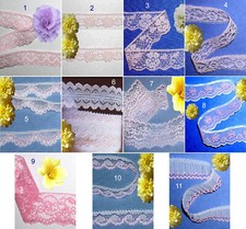 Assorted Pink Lace Trim 5 - 14 Yards x 3/8" - 2-1/2" Scalloped 05XA CLOSEOUT
