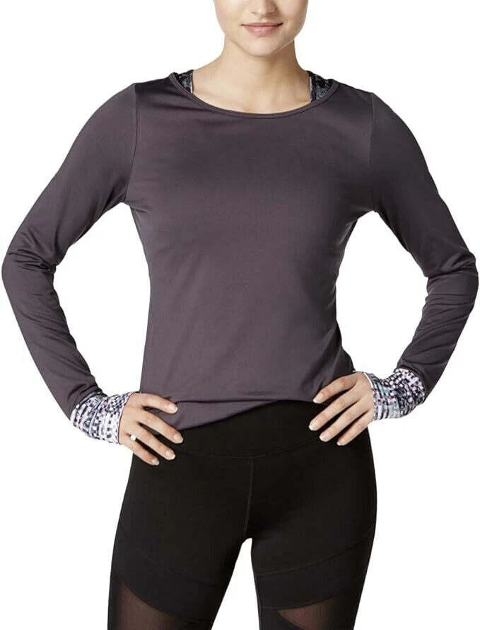 Camiseta de compresión Jessica Simpson The Warm Up Juniors espalda abierta, grande Foto 2 de 2