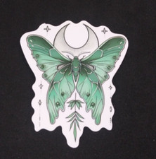 Beautiful Unique Nighttime Moth Sticker 2.18" x 1.78" AF