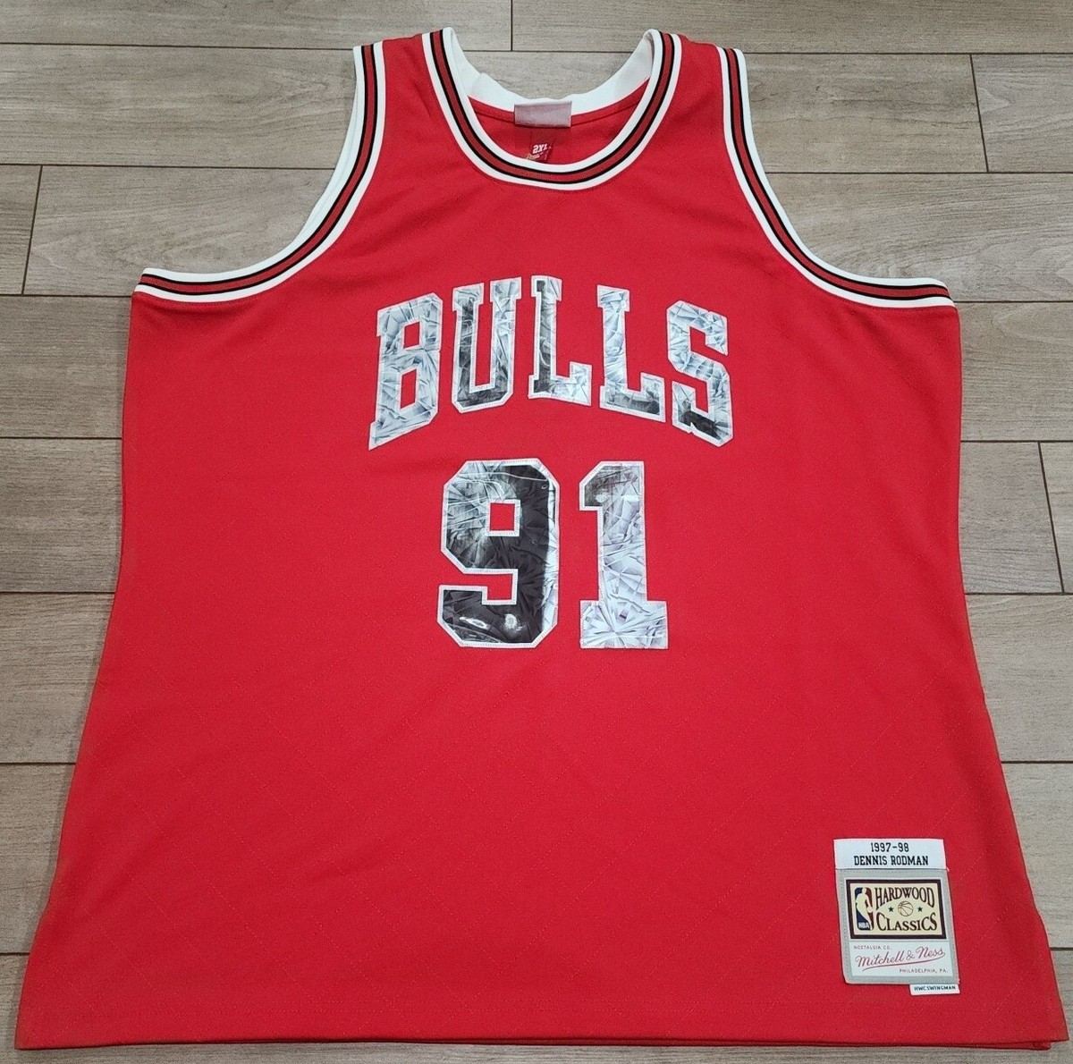 Women's Mitchell and Ness Chicago Bulls NBA Dennis Rodman Hardwood Classics  Swingman Jersey