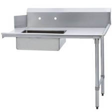 Prepline PSDT-48R 30"D x 48"L Left Side Soiled Dishtable with Pre-Rinse Bowl