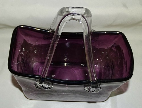 Jarrón bolso soplado de vidrio agrietado amatista Design Society China - caja original - Imagen 6 de 7