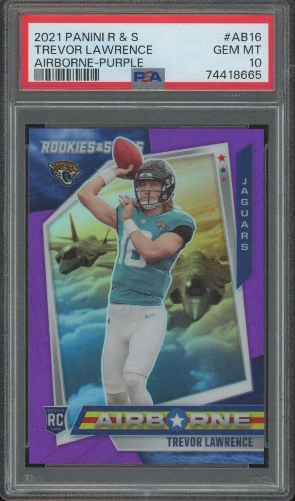 Trevor Lawrence Panini Rookies & Stars Airborne #AB16 Purple