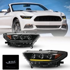Led Sequential For 2015-2017 Ford Mustang Headlights Hid Xenon Projector Lamps