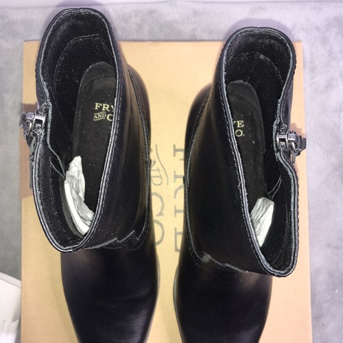 Frye and Co Booties Womens Size 8.5M Black Savi Stacked Heel Booties New In Box - Picture 6 of 13