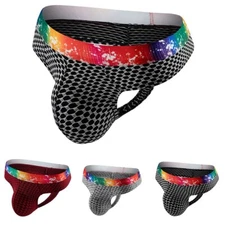 Mens Multi-color Jockstrap Backless Briefs Underpants Gay Panties Thong Brief