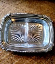 Vintage Mid Century Starburst Divided Relish Tray Candy Dish Shelton Ware 2pc