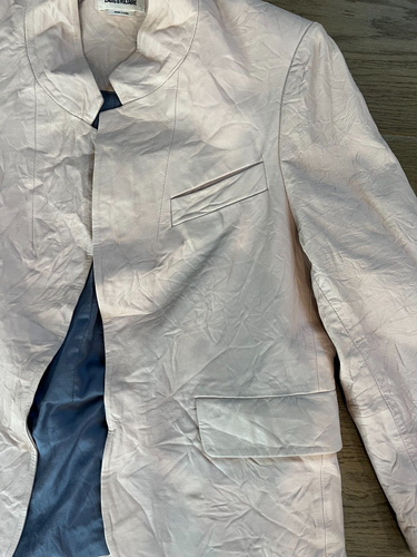 Women's crinkled Leather Blazer, Beautiful Lt Pink Color, Zadig&Volitaire - Picture 6 of 11