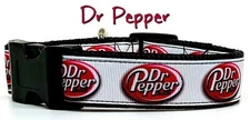 Dr Pepper Dog collar handmade adjustable buckle collar 1" or 5/8" wide or leash