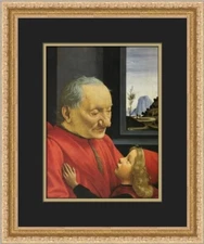 Domenico Ghirlandaio An Old Man and a Young Boy Custom Framed Print