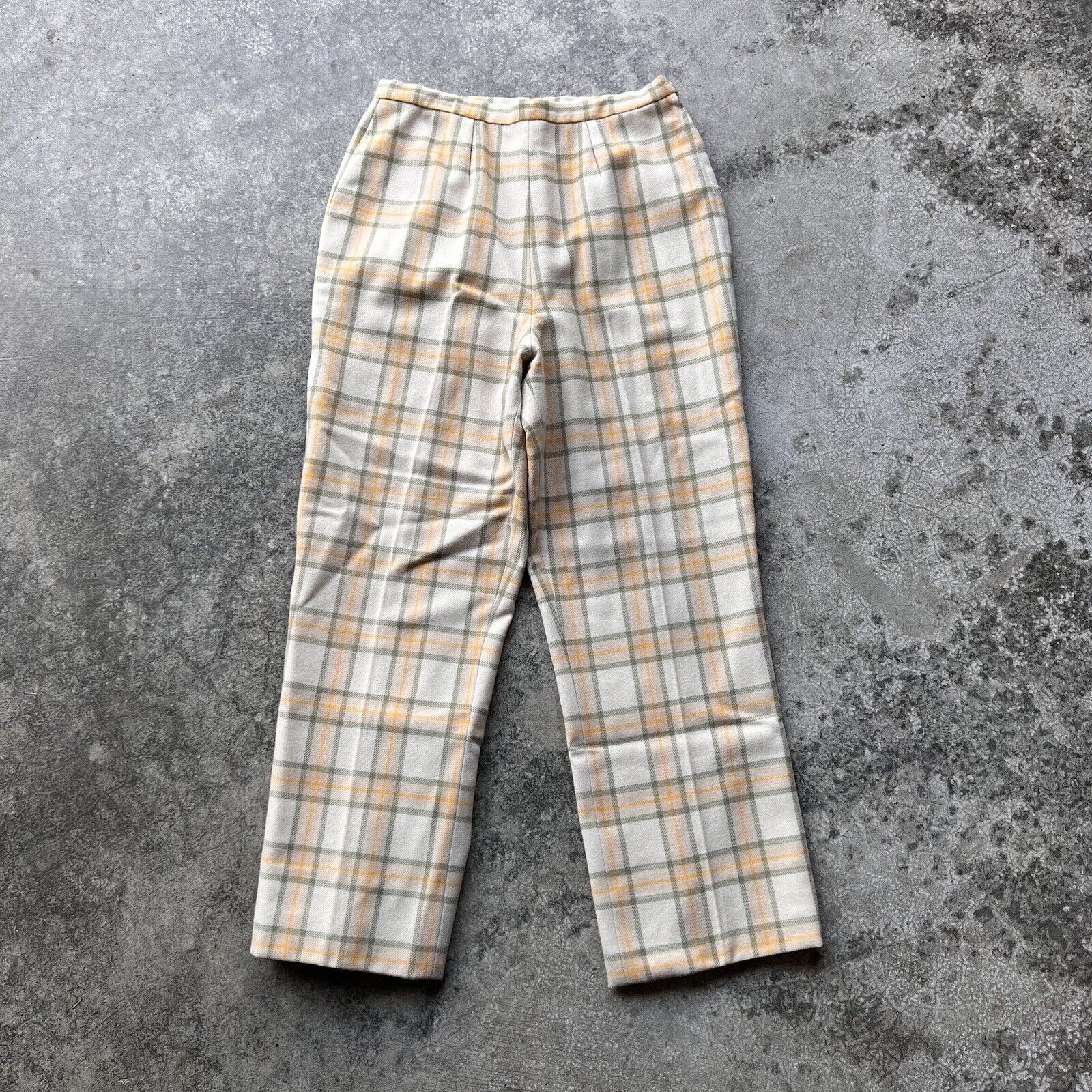 Vintage 70s Pendleton Plaid Wool Side Zip Pants W… - image 1