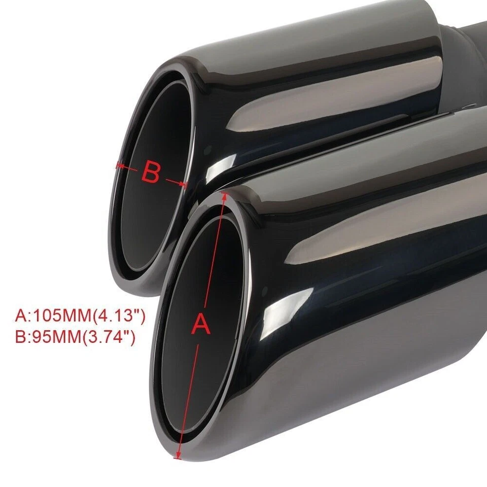 1Pair Rear Exhaust Tip Muffler Long Pipe Tip For 10-14 Porsche Cayenne V6 Engine Foto 4 de 4