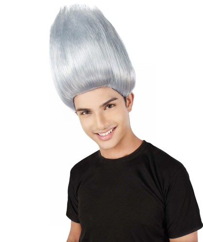 Men's Straight Cosplay Halloween Party Trolls Branch Hairdo Standing Up Hair Wig - Picture 91 of 103