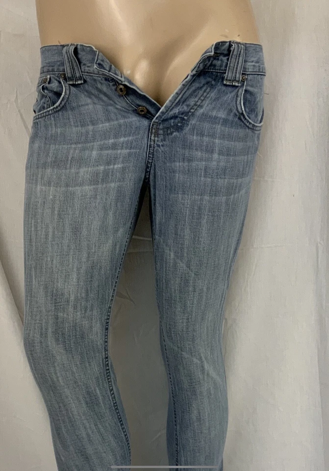 Jeans Armani Talla 28 Azul Algodón Capri Largo Hecho en Italia Usado en Excelente Condición YGI S1-312 Foto 3 de 4