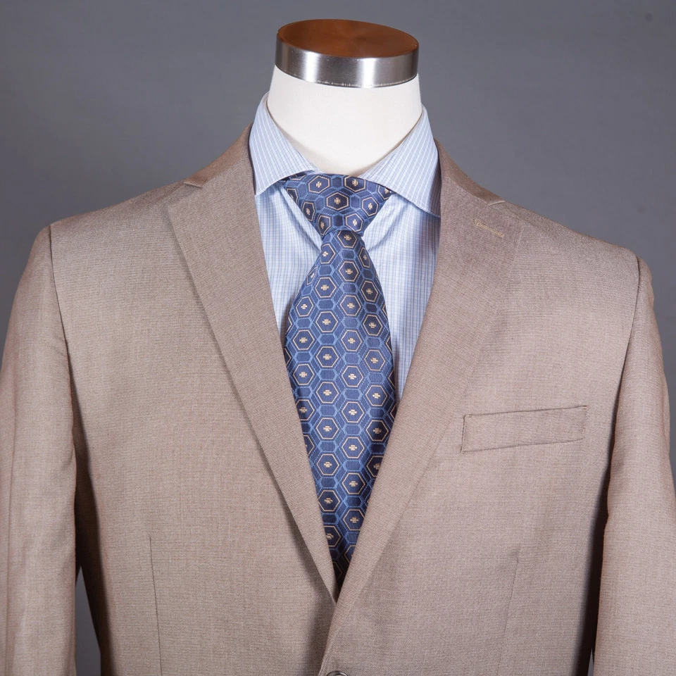 Van Heusen Hombres Traje Chaqueta 42L Blazer Beige Dos Botones Chaqueta de Negocios Foto 2 de 4