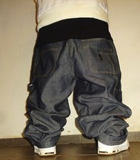 Vintage 1990´s PHAT FARM Glanzbaggy BLAU-GRA...