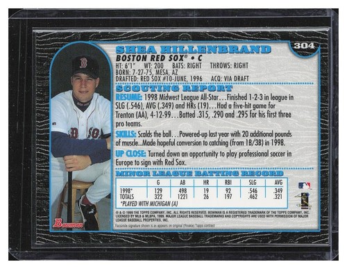 1999 Bowman #304 Shea Hillenbrand RC - Picture 2 of 2