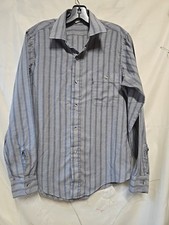 1970s Levi's Button Up Western Retro Long Sleeve Blue Shirt Sz Medium USA Made