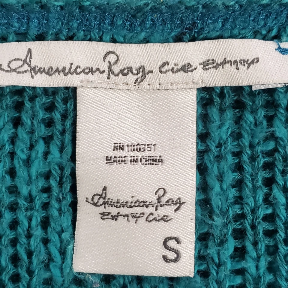 Suéter American Rag Cie Mujer Tejido Abierto Bosque Hada Grunge Talla S Verde Y2K Foto 4 de 4