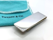 Tiffany  Co. Money Clip Logo Sterling Silver SV925 With Pouch Cleaned Vintage