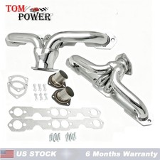 Ceramic Coated Shorty Exhaust Headers For Chevy Sbc 283-400 V8 1958-up 1-12