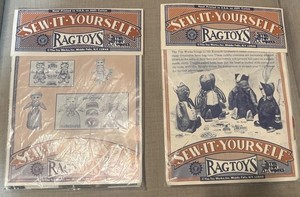 The Toy Works Ragtoy Sewing Pattern Kits Lot of 2 Wind in the Willows Vintage